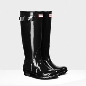 Tall Gloss Rain Hunter Boots AND FLEECE LINERS